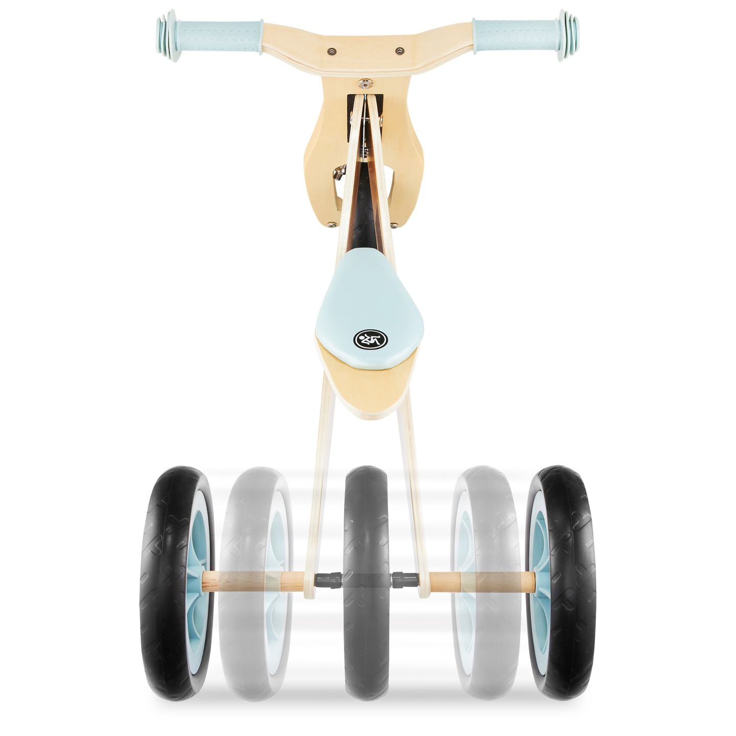 Tricicleta din lemn si balansier 2in1 - HyperMotion PERCY - albastru