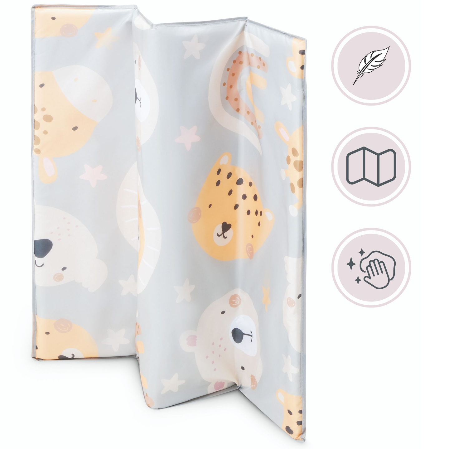 Pătuț pliabil, pătuț de călătorie pentru copii cu saltea și geantă de transport - Teddy Bear