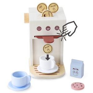 Mașină de cafea cu capsule din lemn - cafenea cu accesorii