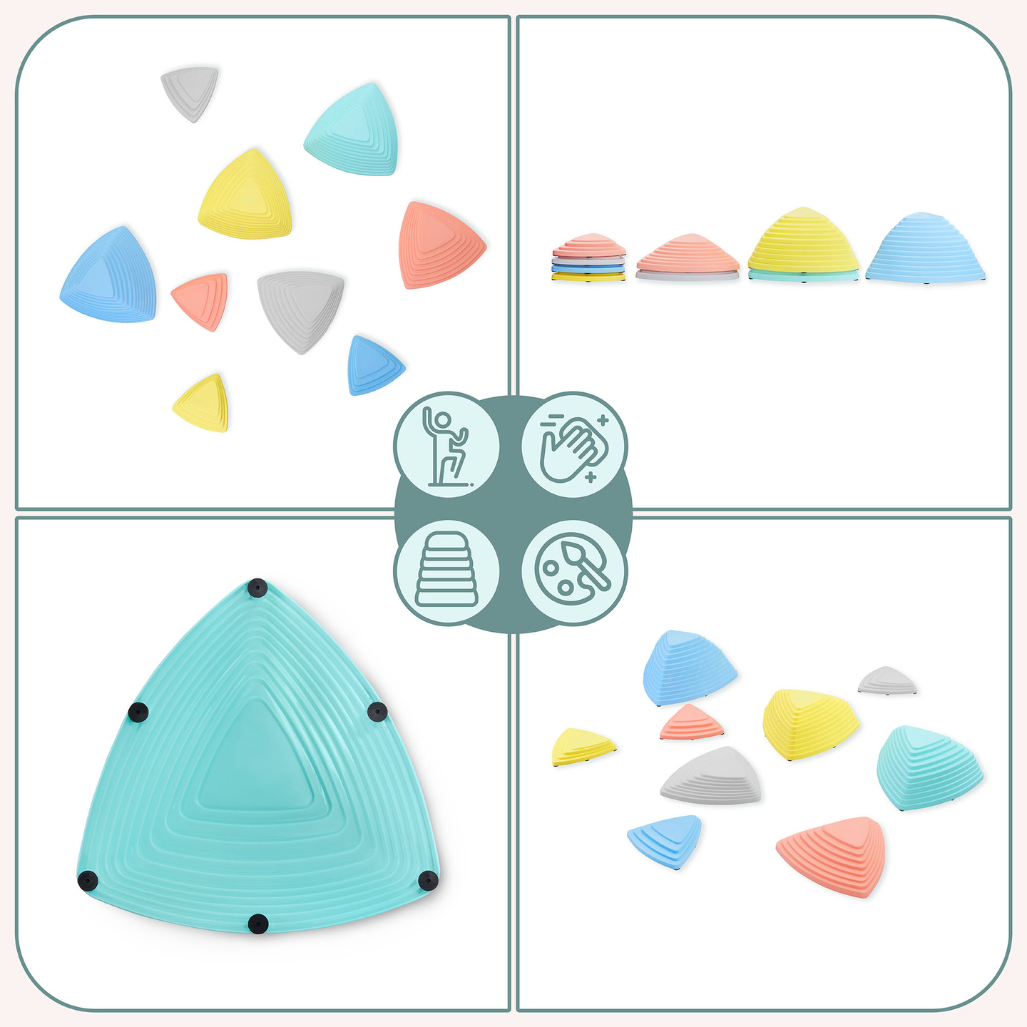 Pietre de echilibrare colorate - 9 bucăți