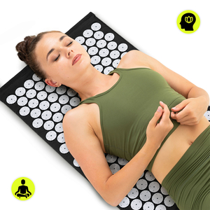 Saltea de presopunctură cu pernă și husă - 72 cm HyperMotion alb-negru