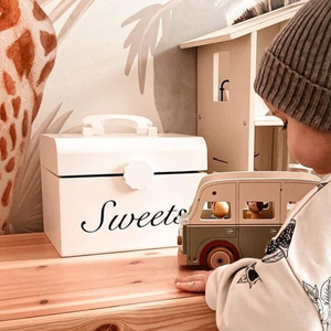 Cutie de bomboane de tăiere din lemn, magazin de dulciuri