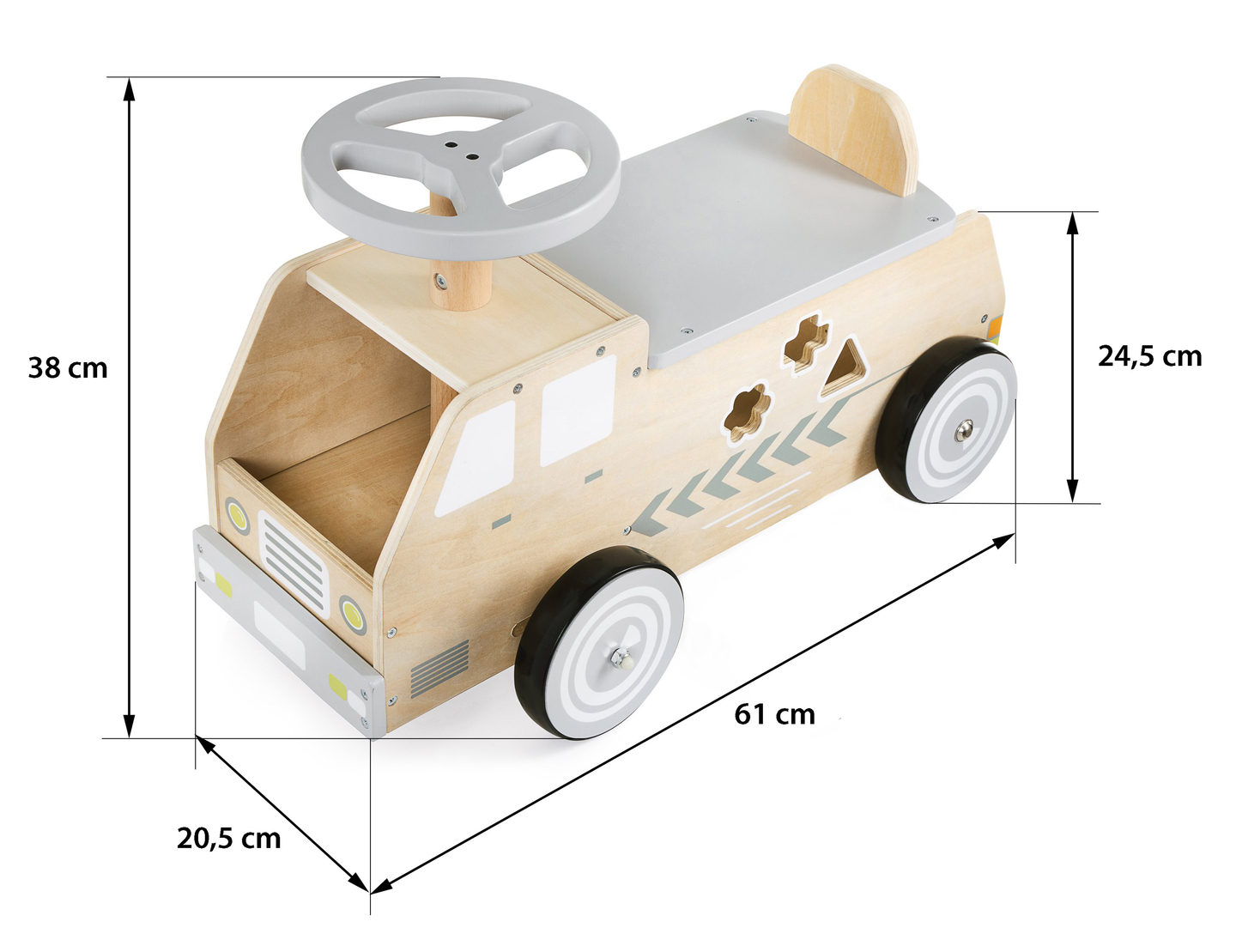 Bicicletă din lemn, mașină, mașină cu blocuri