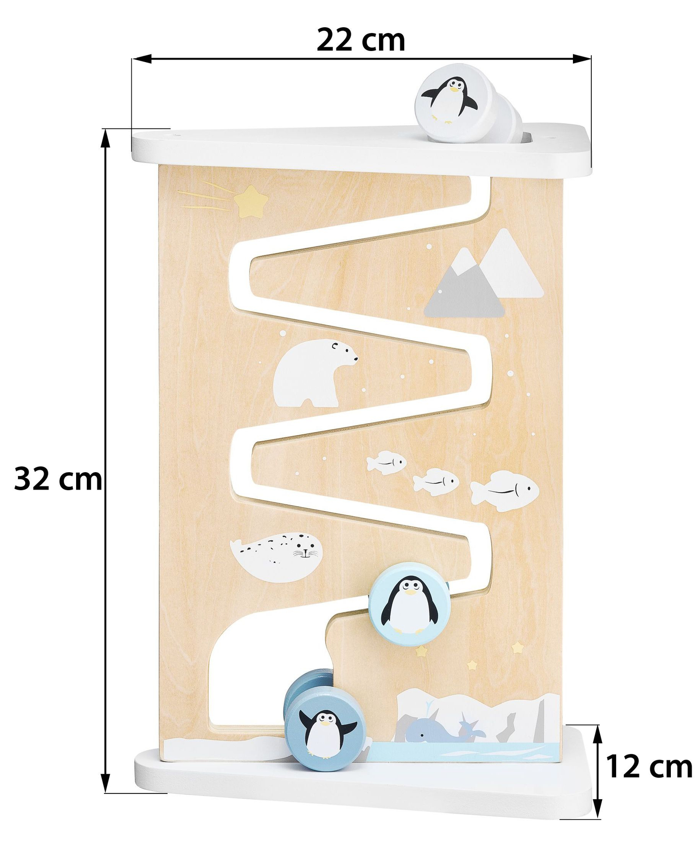 Tablă de manipulare senzorială din lemn cu două fețe