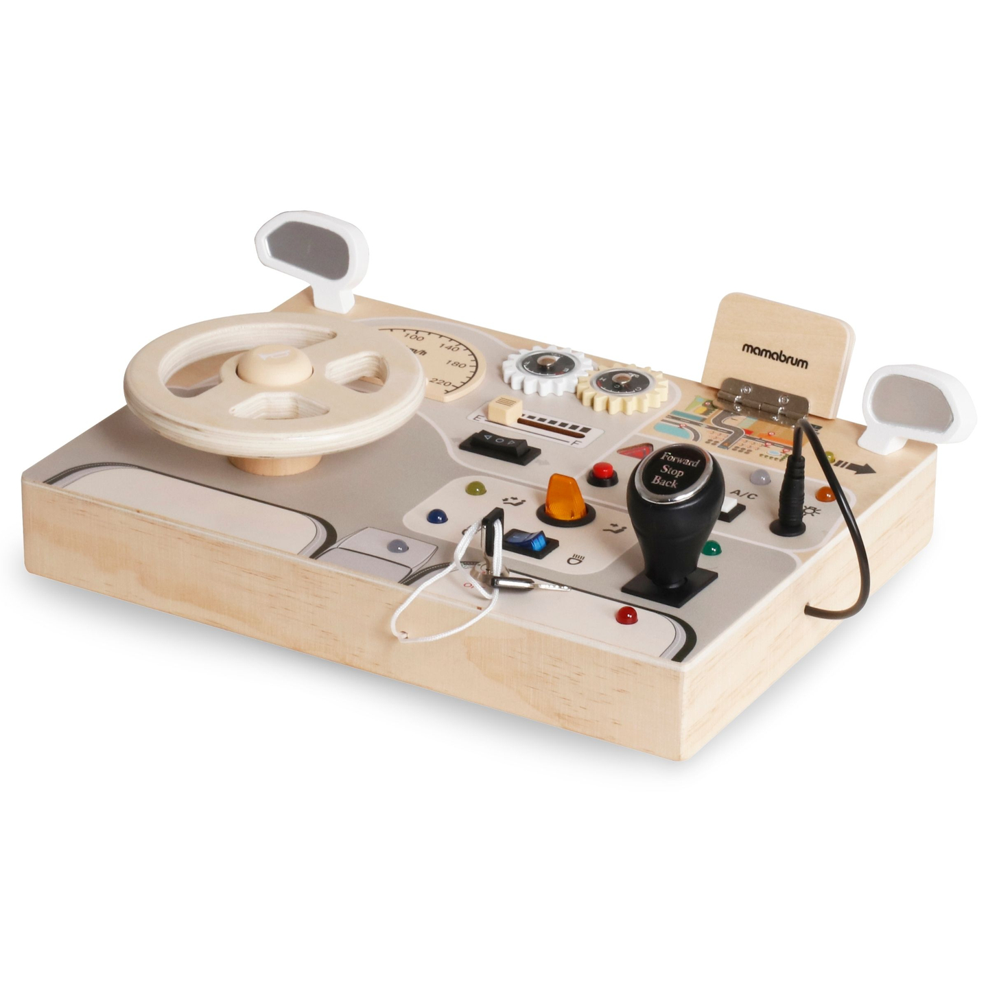 Tablă de joc Montessori din lemn pentru copii mici - bordul mașinii