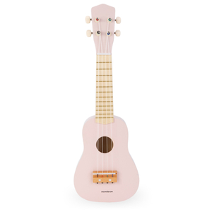 Chitara din lemn pentru copii - ukulele - culoare roz