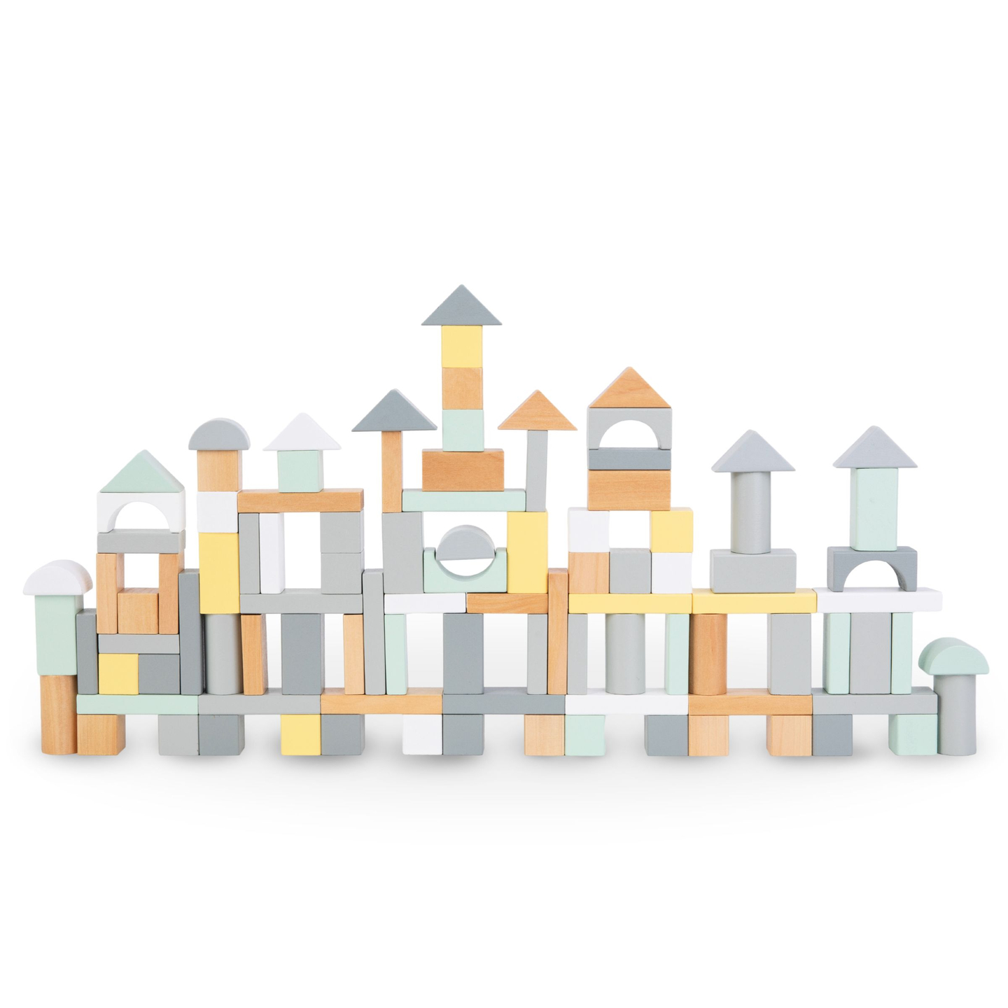 Blocuri de lemn pastel - set de 100 de piese XL