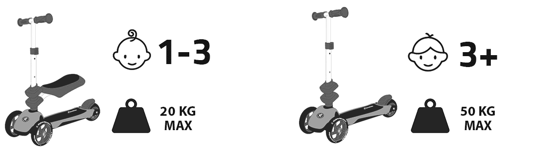 Tricicleta de echilibru HyperMotion 3in1 - albastru