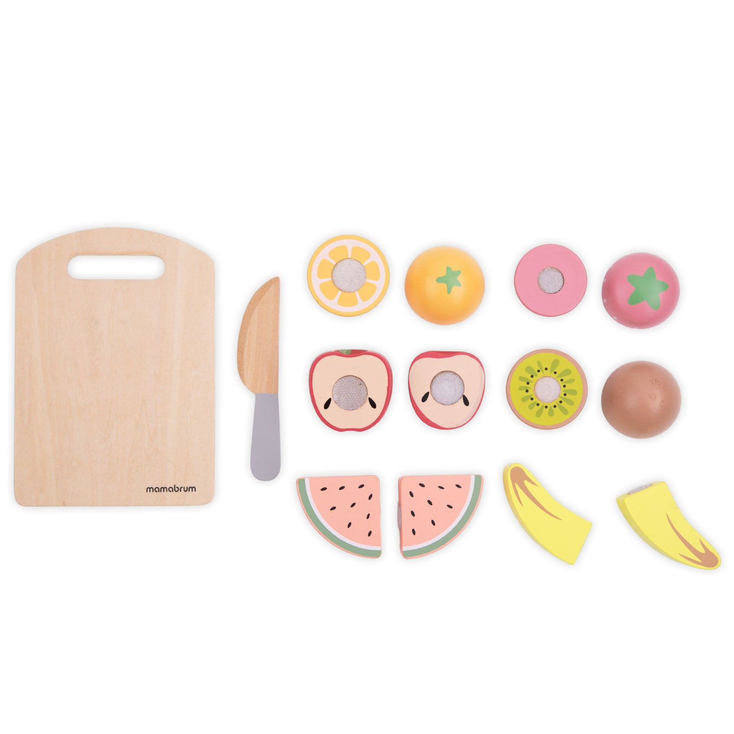 Fructe de tăiat din lemn - set