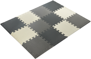 Puzzle din spumă 12pcs. - covor de spumă educațional 120 x 90 x 1.2cm cu margine - gri