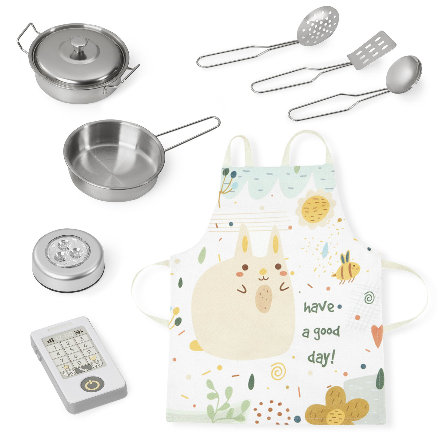 Bucătărie XXL din lemn cu iluminare LED, șorț și accesorii