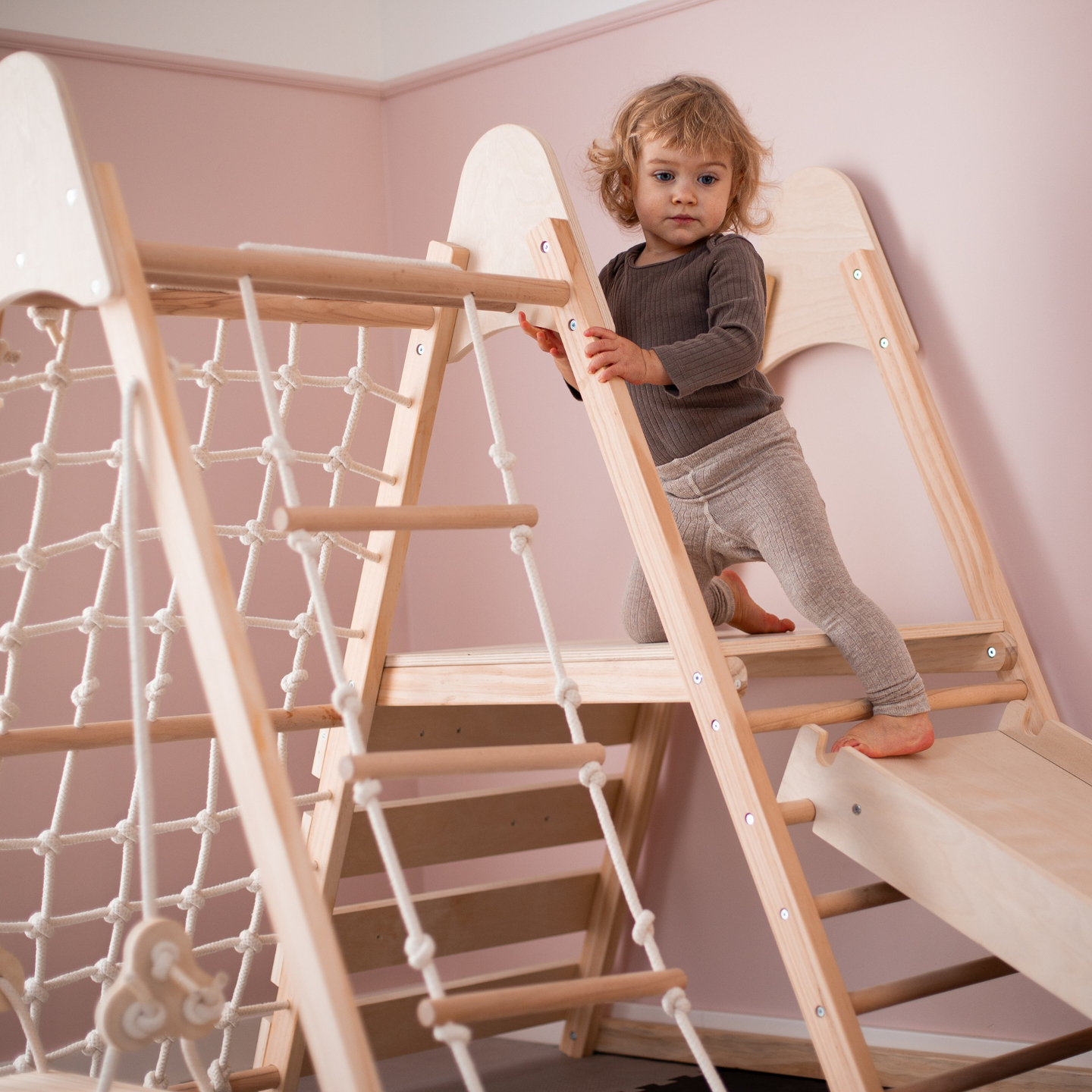 Loc de joacă din lemn XL 5in1