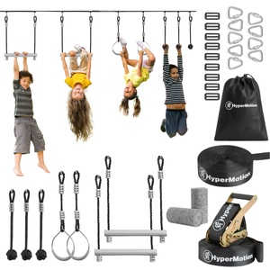 Cursă cu obstacole Ninja pentru copii - HyperMotion slackline set - 7 obstacole