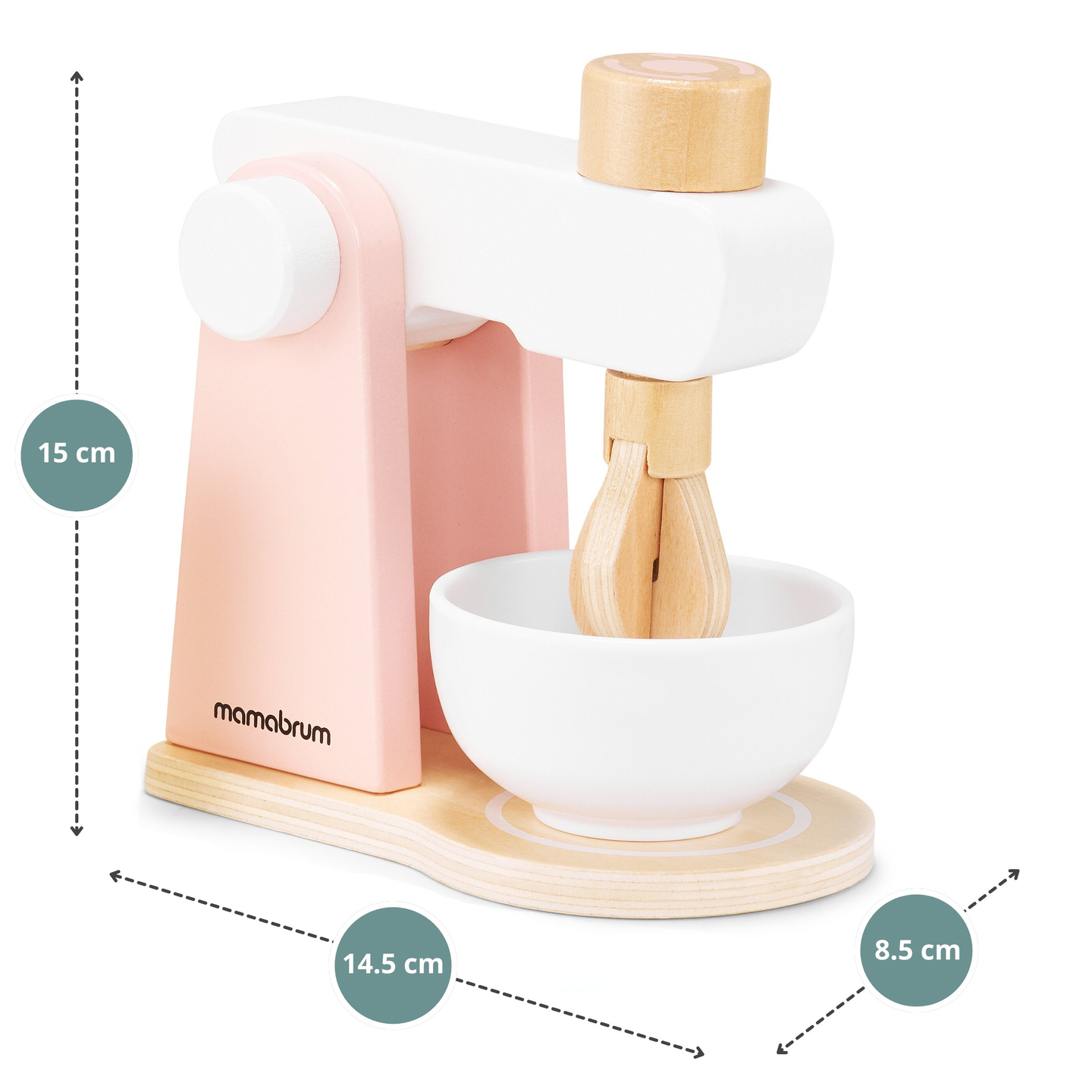 Mixer de aluat din lemn cu accesorii, pentru copii