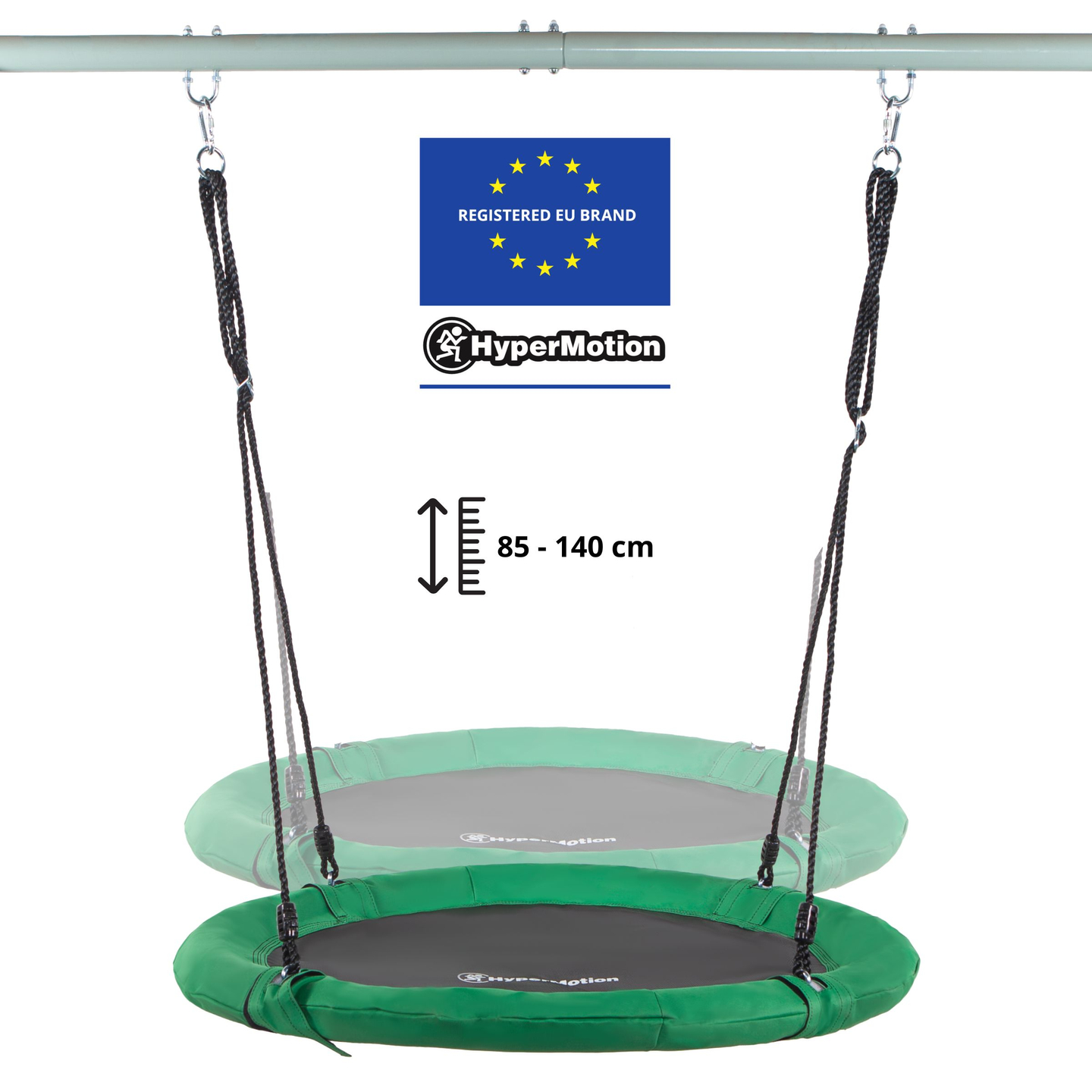 Leagăn de grădină de tip cuib de barză cu cadru și frânghii