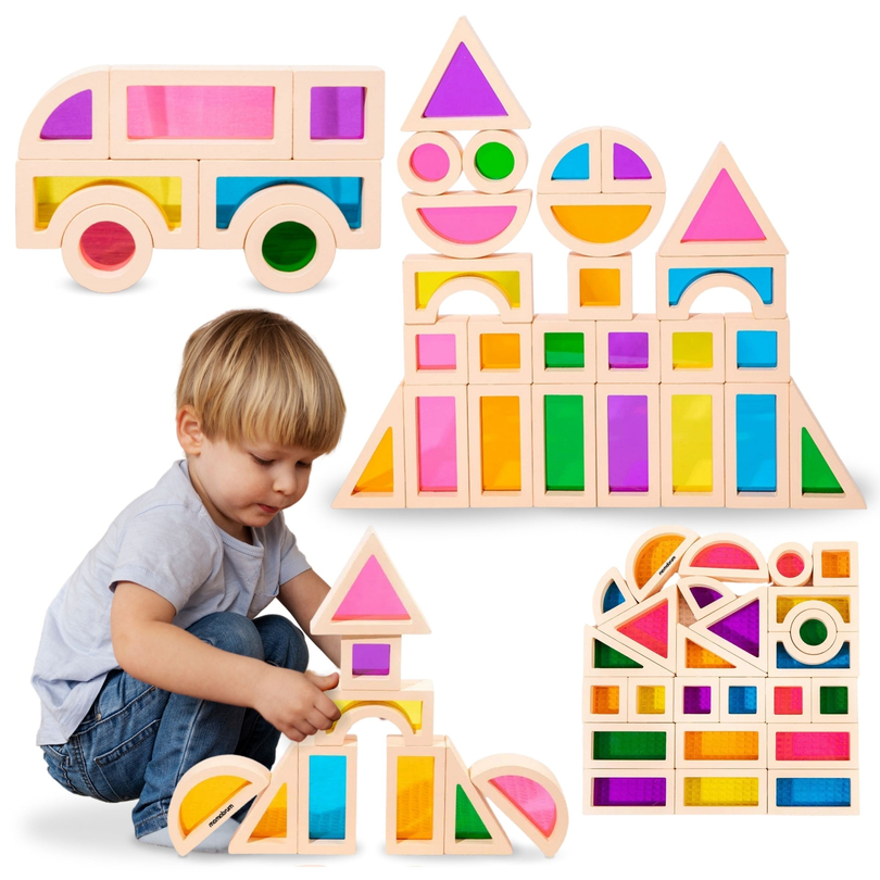 Rainbow blocuri de lemn - 25 elemente