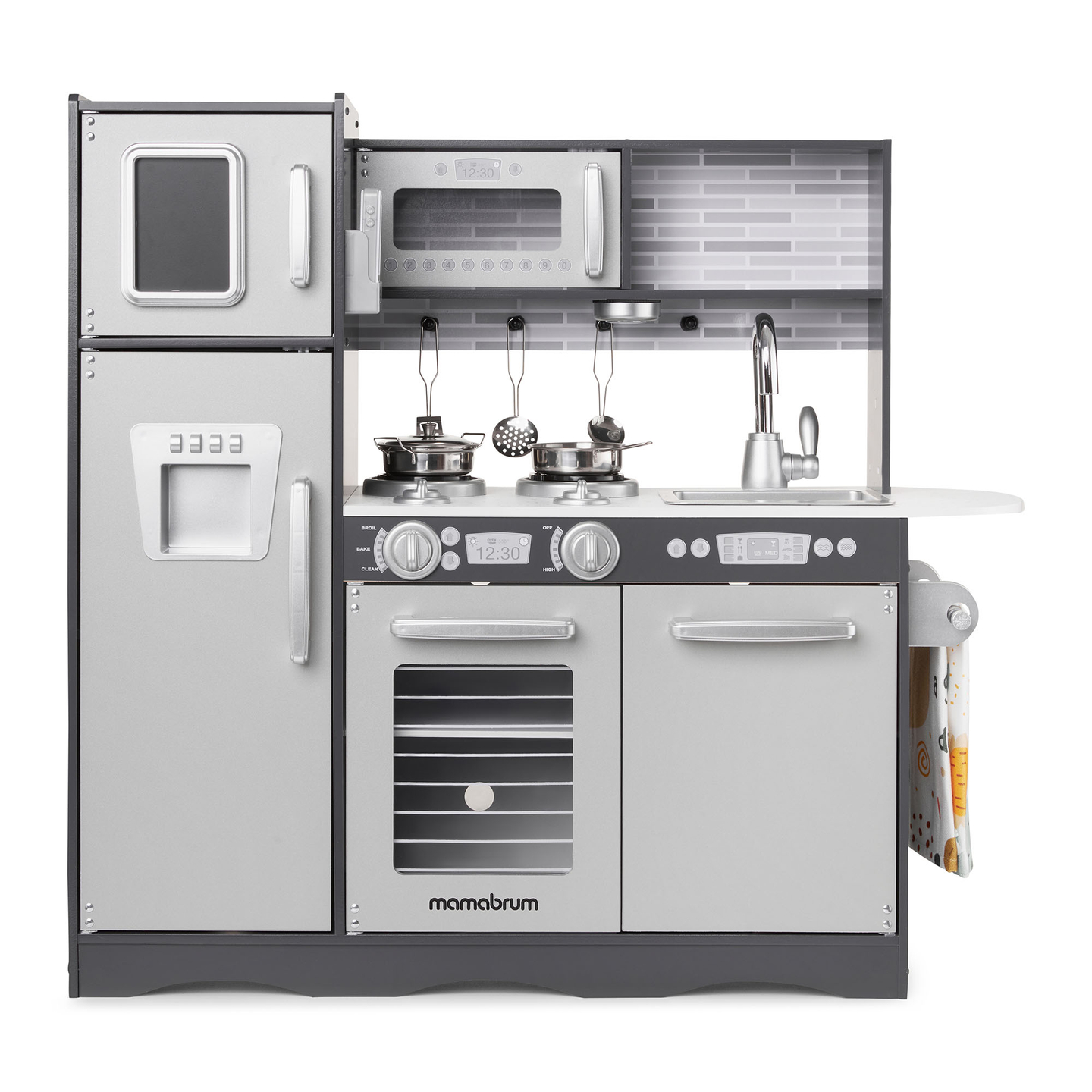 Bucătărie XXL din lemn cu iluminare LED, șorț și accesorii