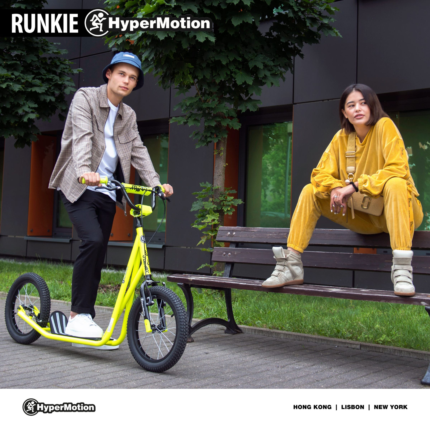 Trotinetă de oraș Hypermotion RUNKIE cu roți gonflabile de 40 cm (16'')