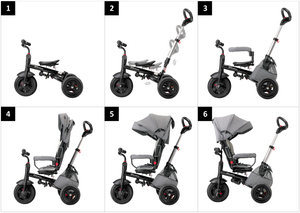 Tobi Velar tricicleta + folie de ploaie - gri