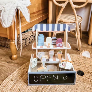 Magazin pliabil din lemn - cafenea, patiserie cu accesorii