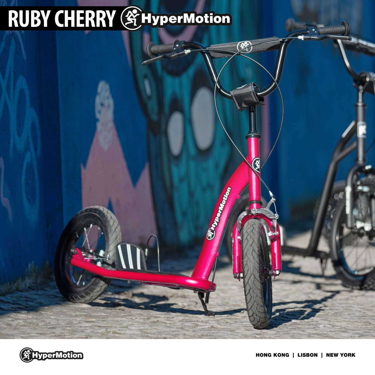 Trotinetă HyperMotion RUBY 12 (roți gonflabile de 30 cm) - fuchsia/magenta