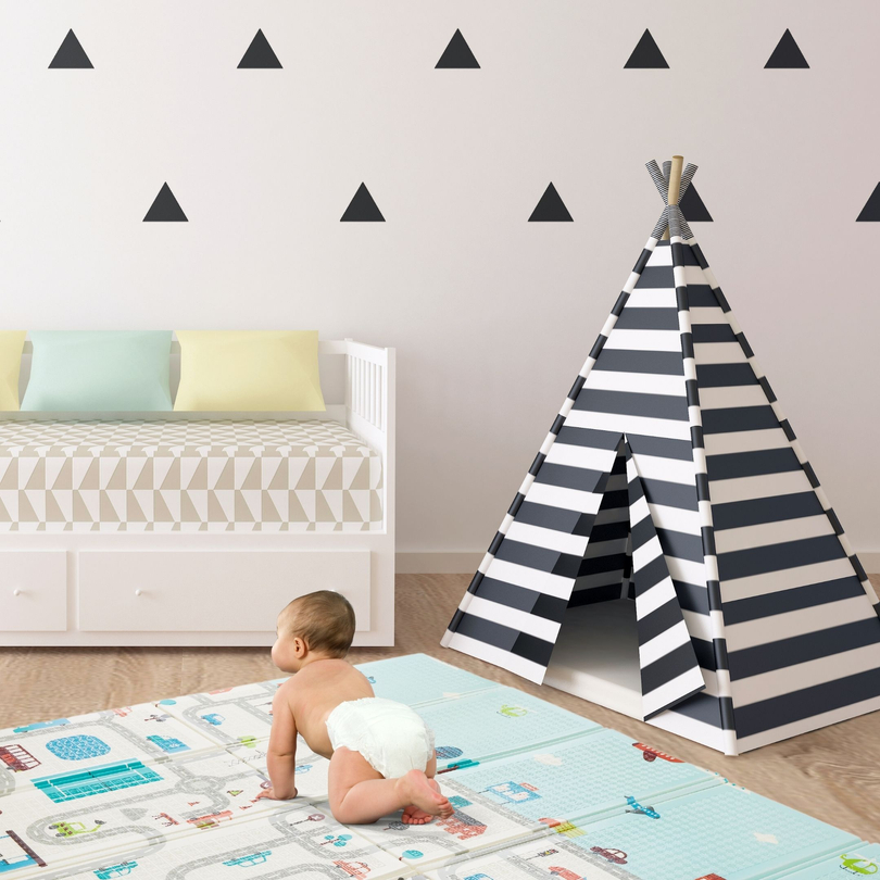 Covoraș din spumă cu două fețe XXL - pliabil 1 CM (munte și drum)