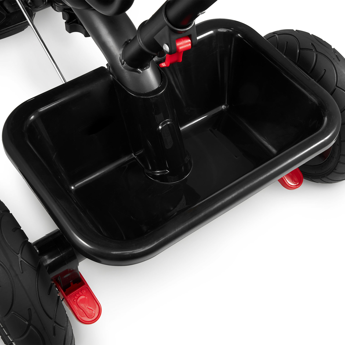 Tricicletă pentru copii 1-4 ani - TOBI FREY - culoare roz - roți pivotante - roți cu pompă + împingător