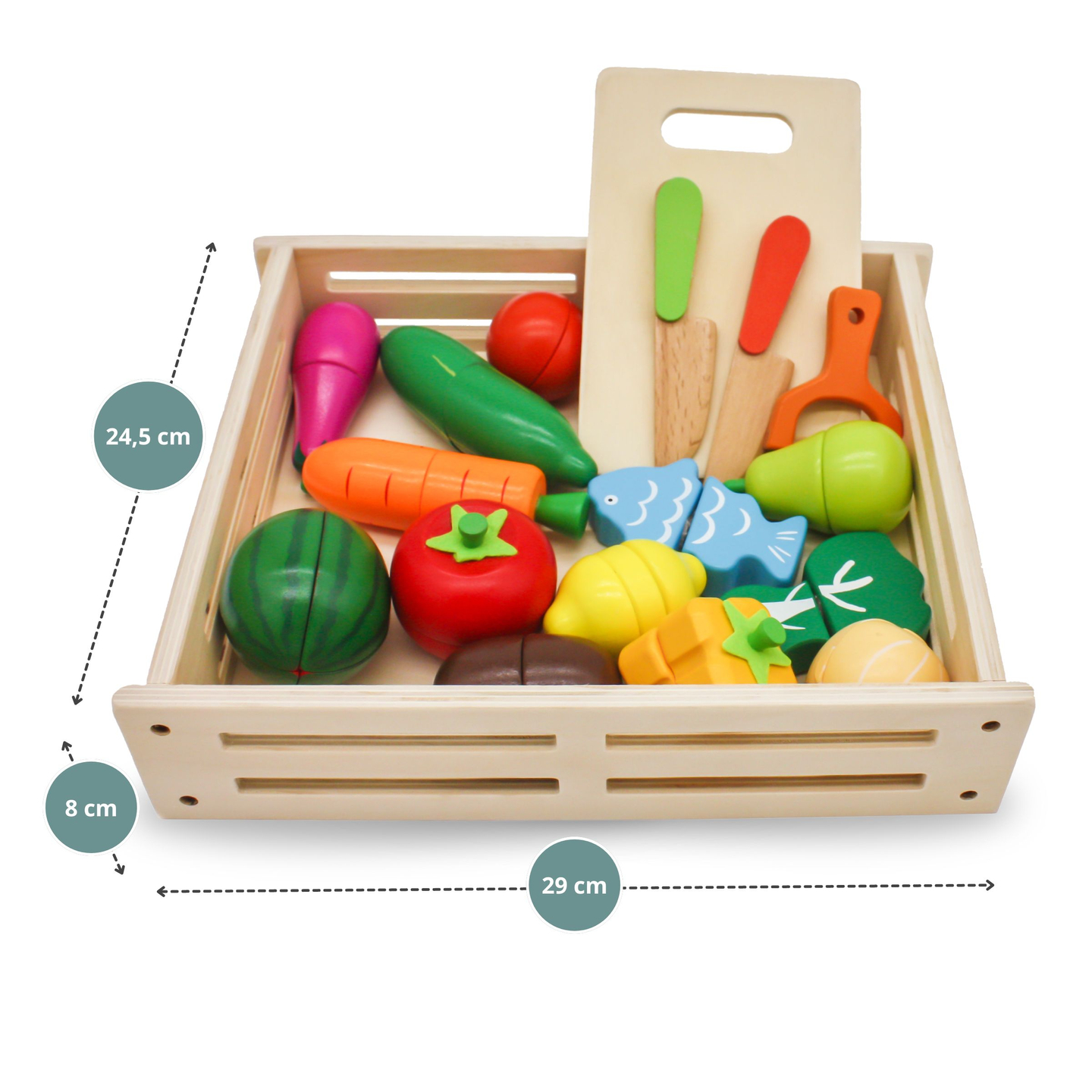 Fructe și legume din lemn pentru tăiere