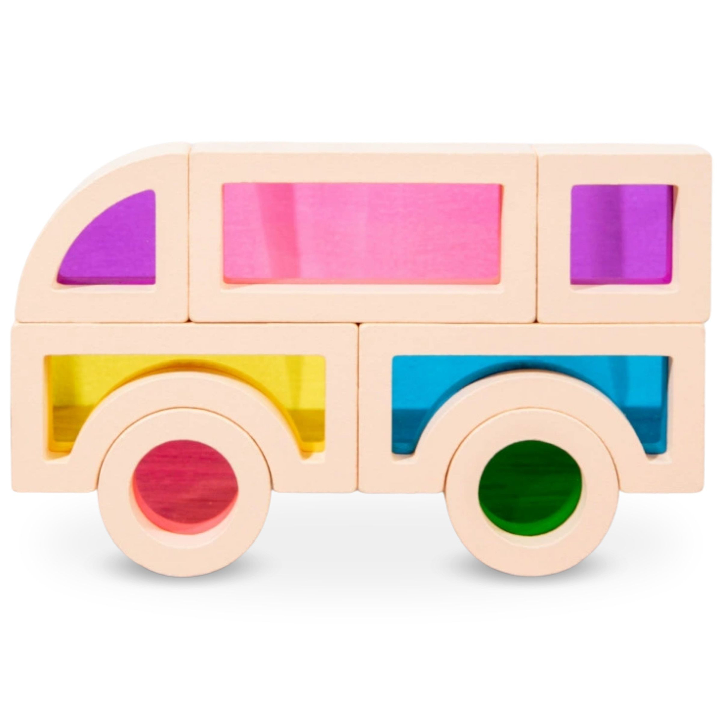 Rainbow blocuri de lemn - 25 elemente