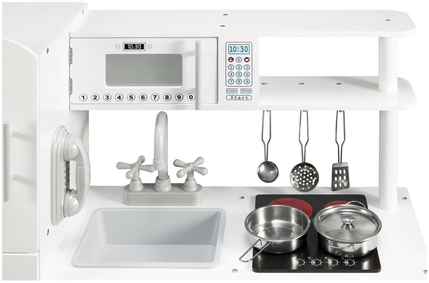 Accesorii de bucătărie mari din lemn alb și șorț