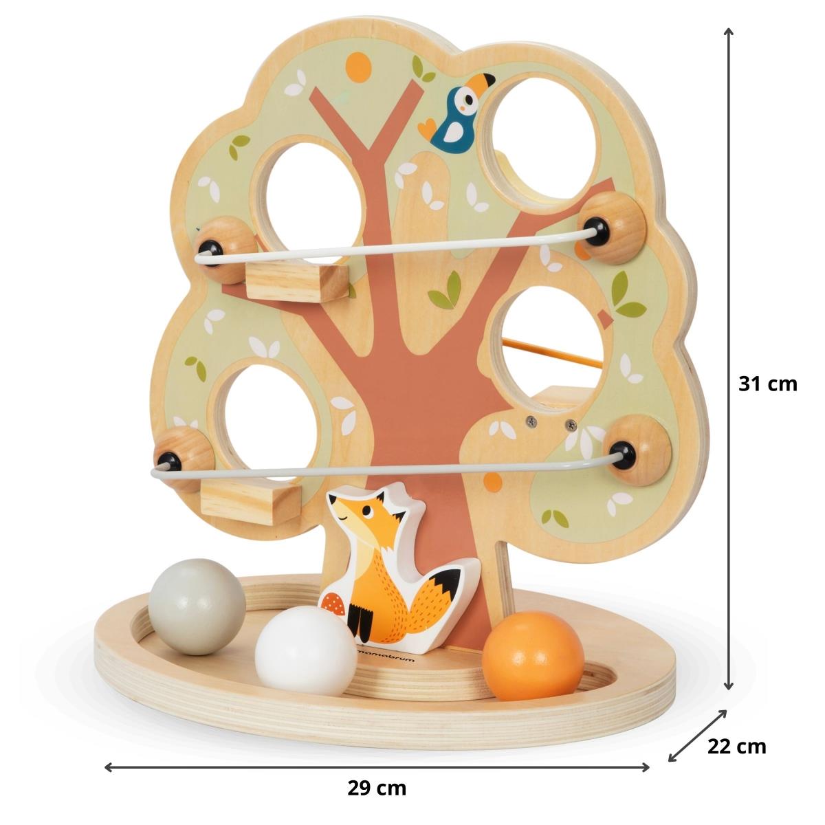Pistă de alunecare cu bile din lemn - Copac verde