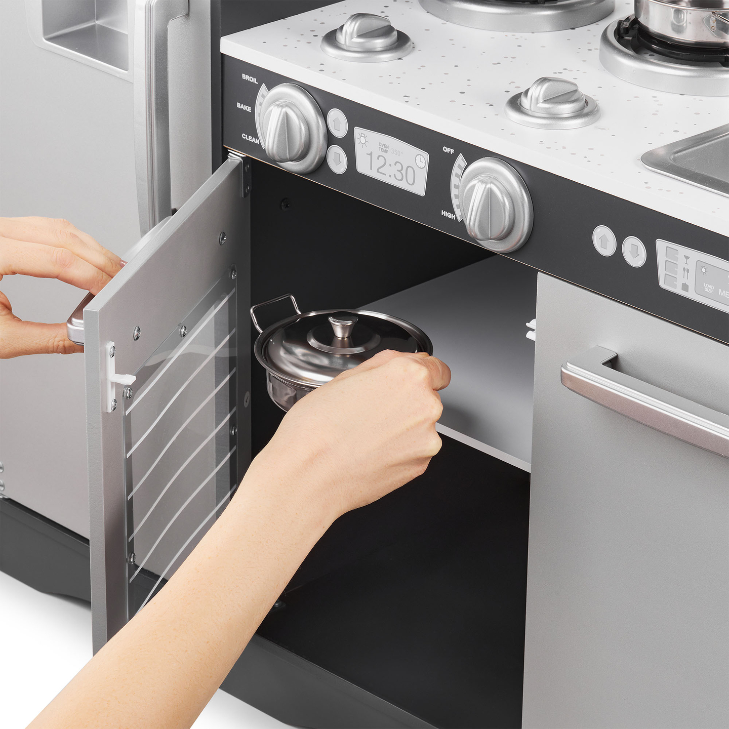 Bucătărie XXL din lemn cu iluminare LED, șorț și accesorii