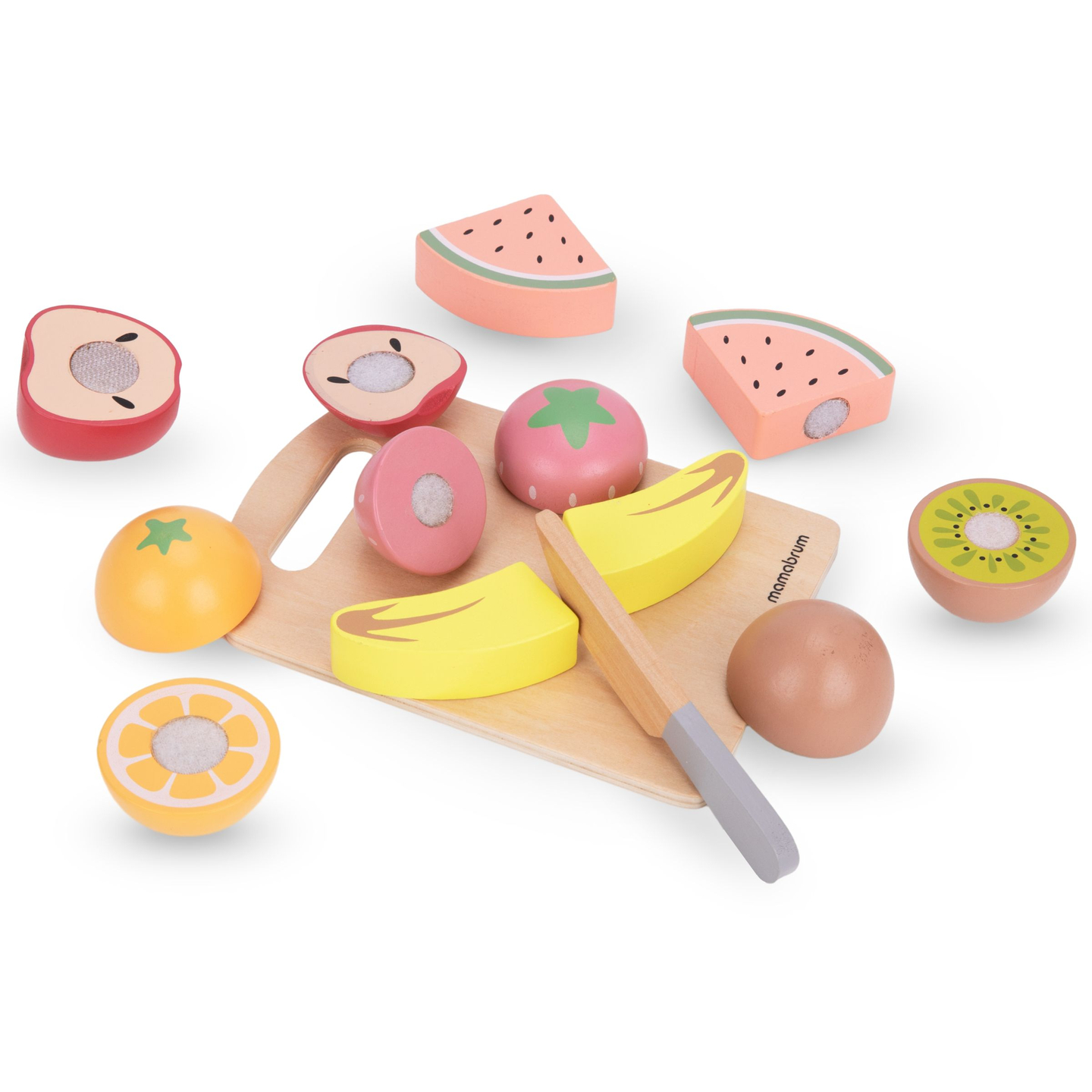 Fructe de tăiat din lemn - set