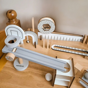 Blocuri de domino din lemn - cursă cu obstacole - 48 de elemente