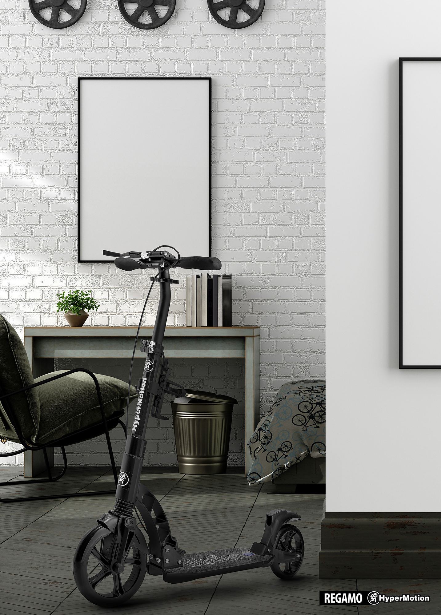 HyperMotion REGAMO scuter pentru adulți - negru