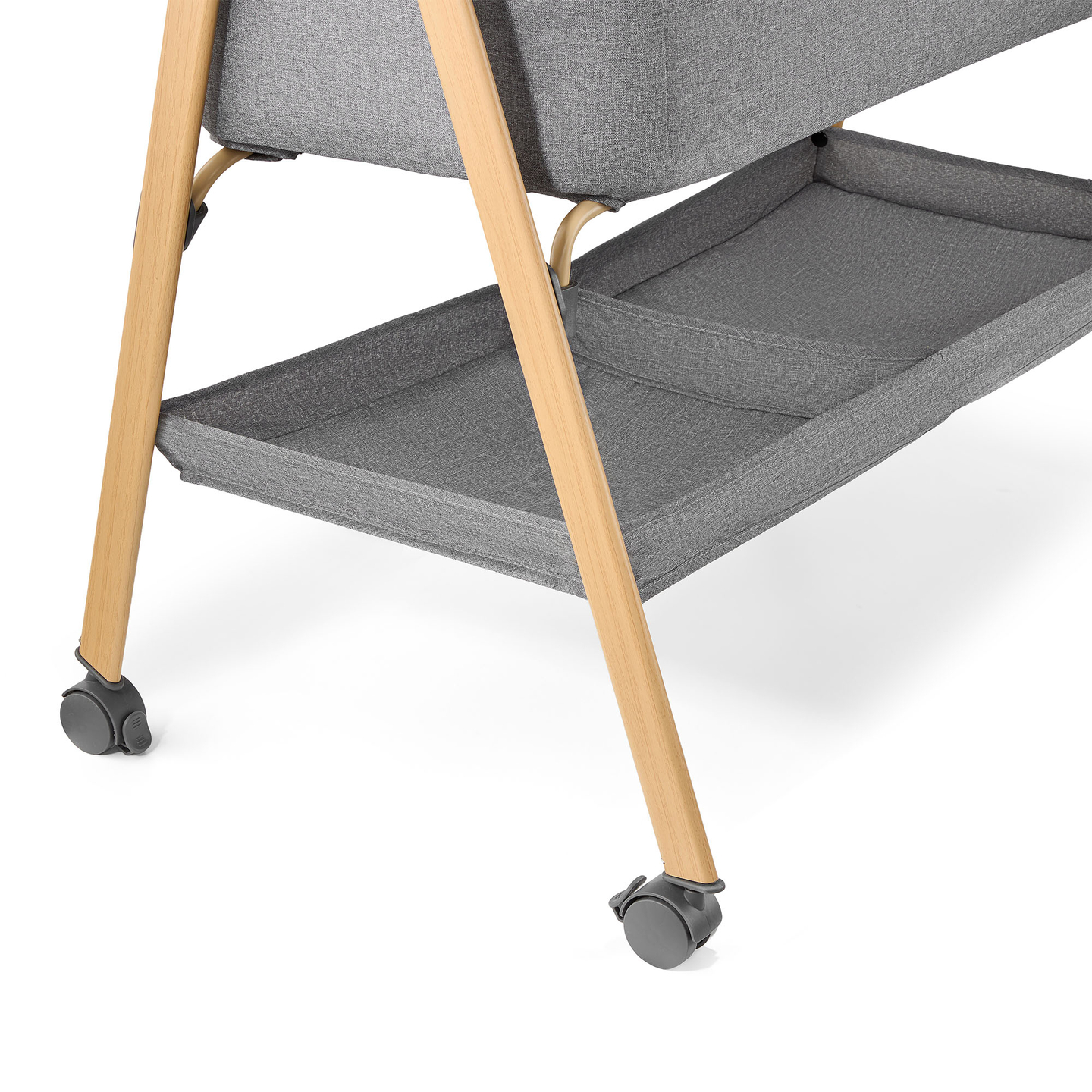 Pătuț pentru bebeluși, independent, pătuț de călătorie, leagăn cu saltea - gri