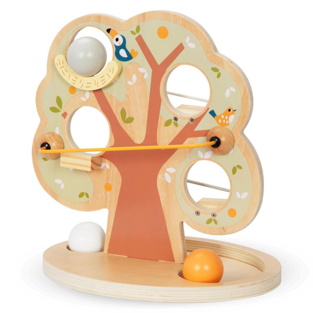 Pistă de alunecare cu bile din lemn - Copac verde