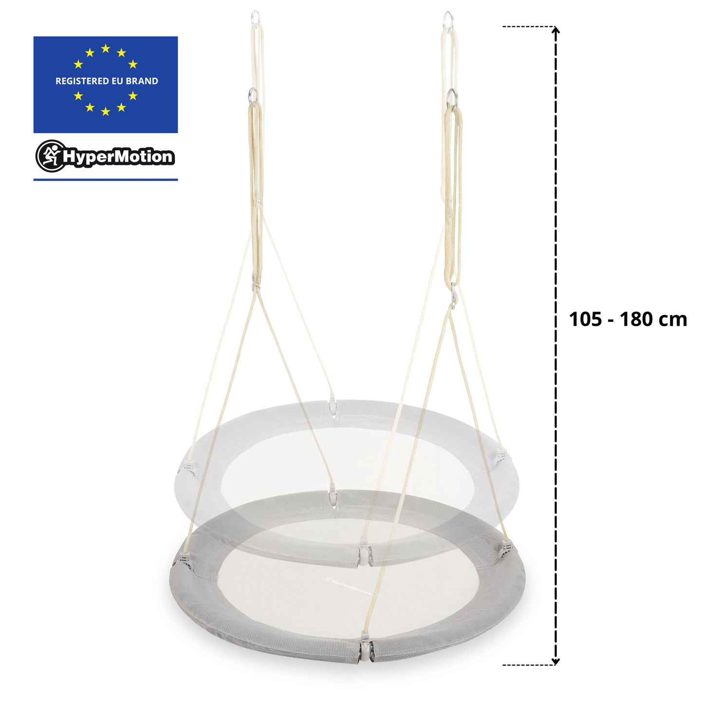 Leagăn cu cuib de barză HyperMotion - diametru 100 cm, culoare gri