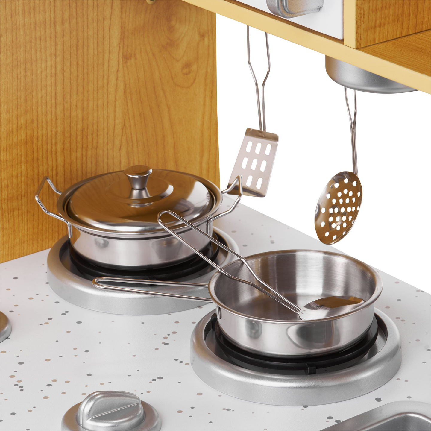 Bucătărie XXL din lemn cu iluminare LED, șorț și accesorii