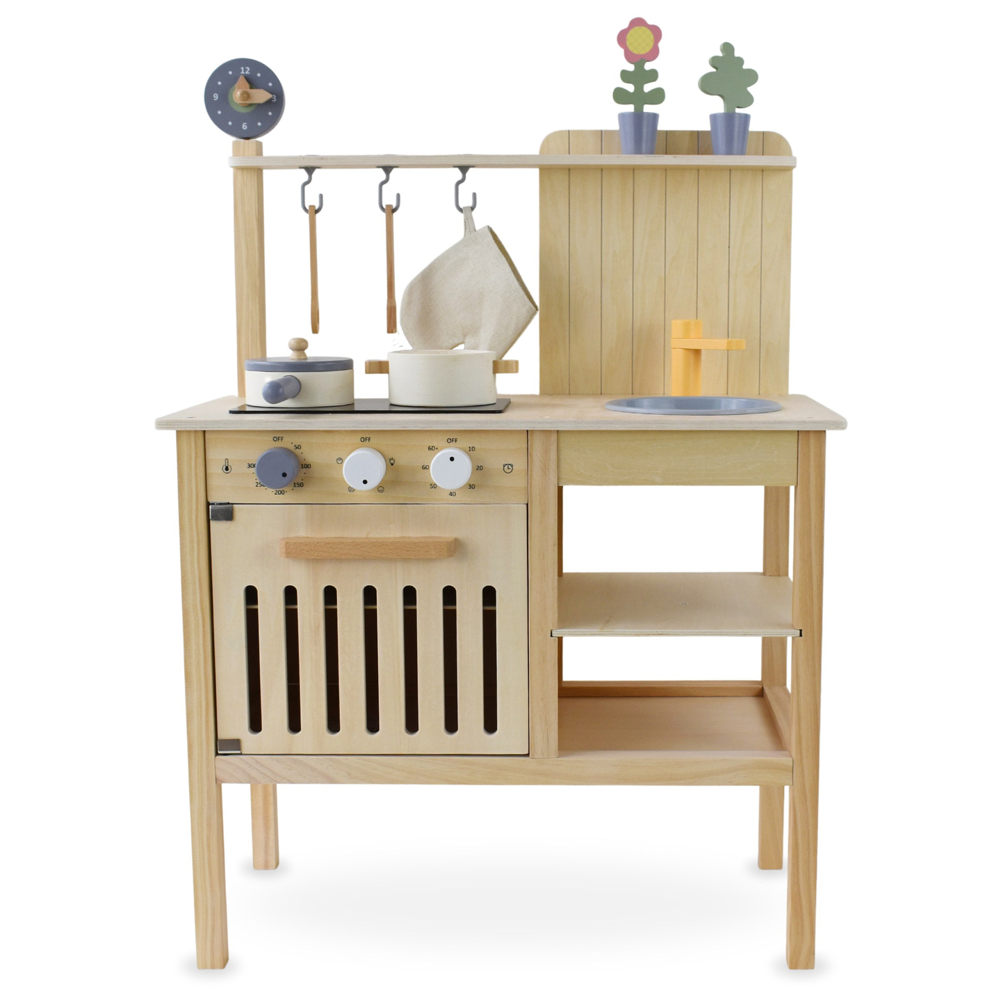 Bucătărie de grădină din lemn cu accesorii - natural boho