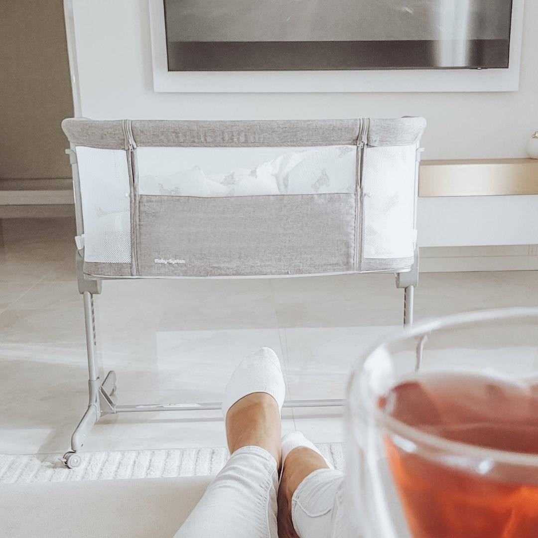 Pătuț extensibil Moby-System LUNA 3in1 - gri