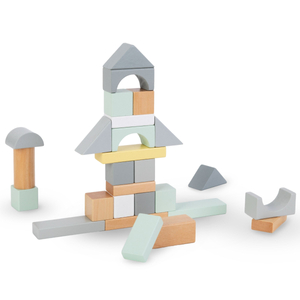 Blocuri de lemn pastel - set de 100 de piese XL