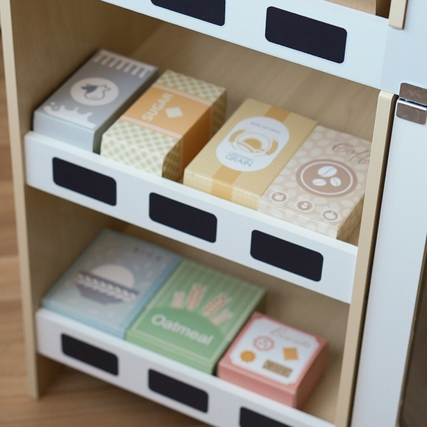 Piață de legume din lemn - tarabă mare XXL, magazin cu casă de marcat