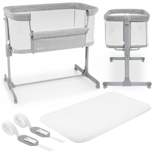 Pătuț extensibil Moby-System LUNA 3in1 - gri