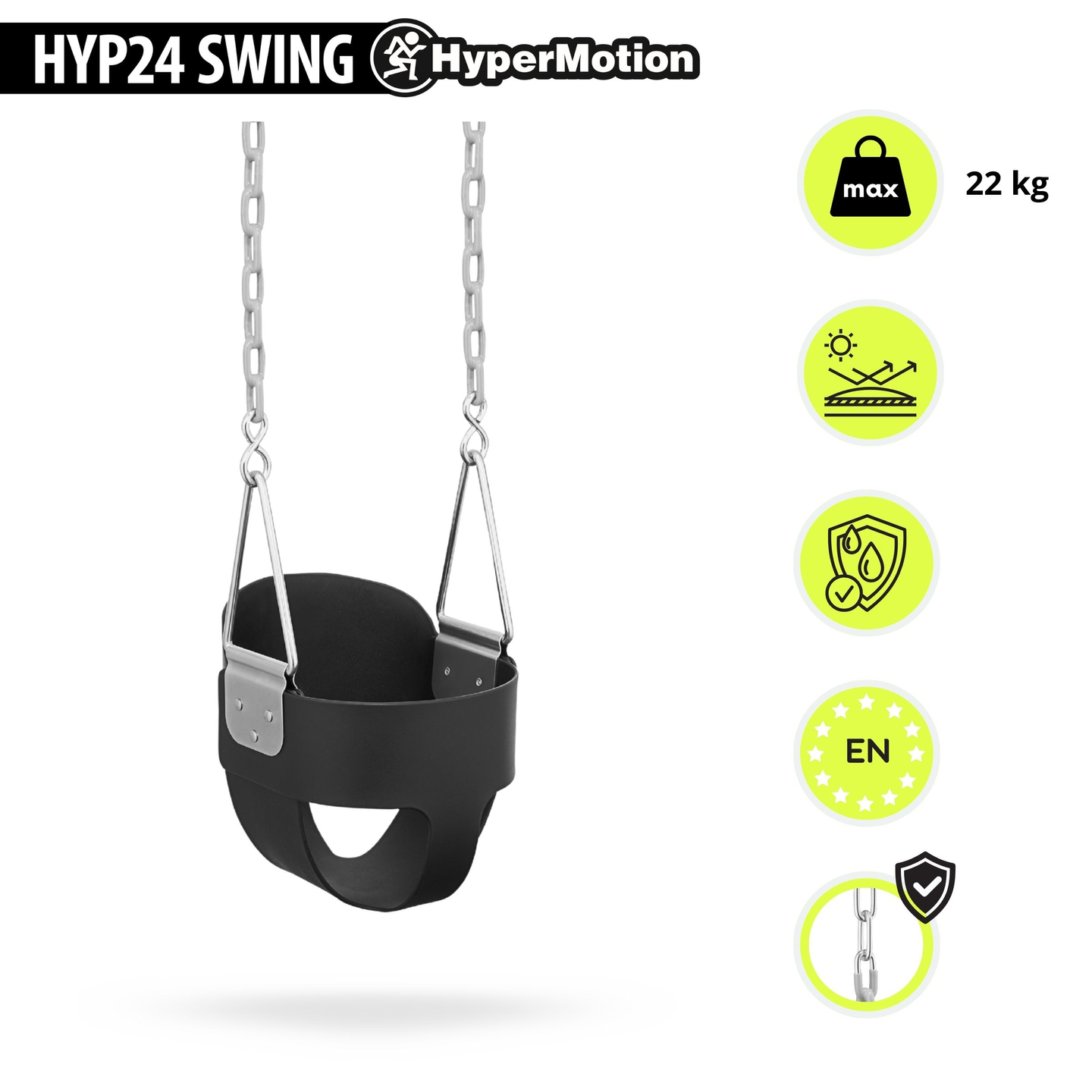 Leagăn cu lanț pentru copii HyperMotion cu spătar înalt