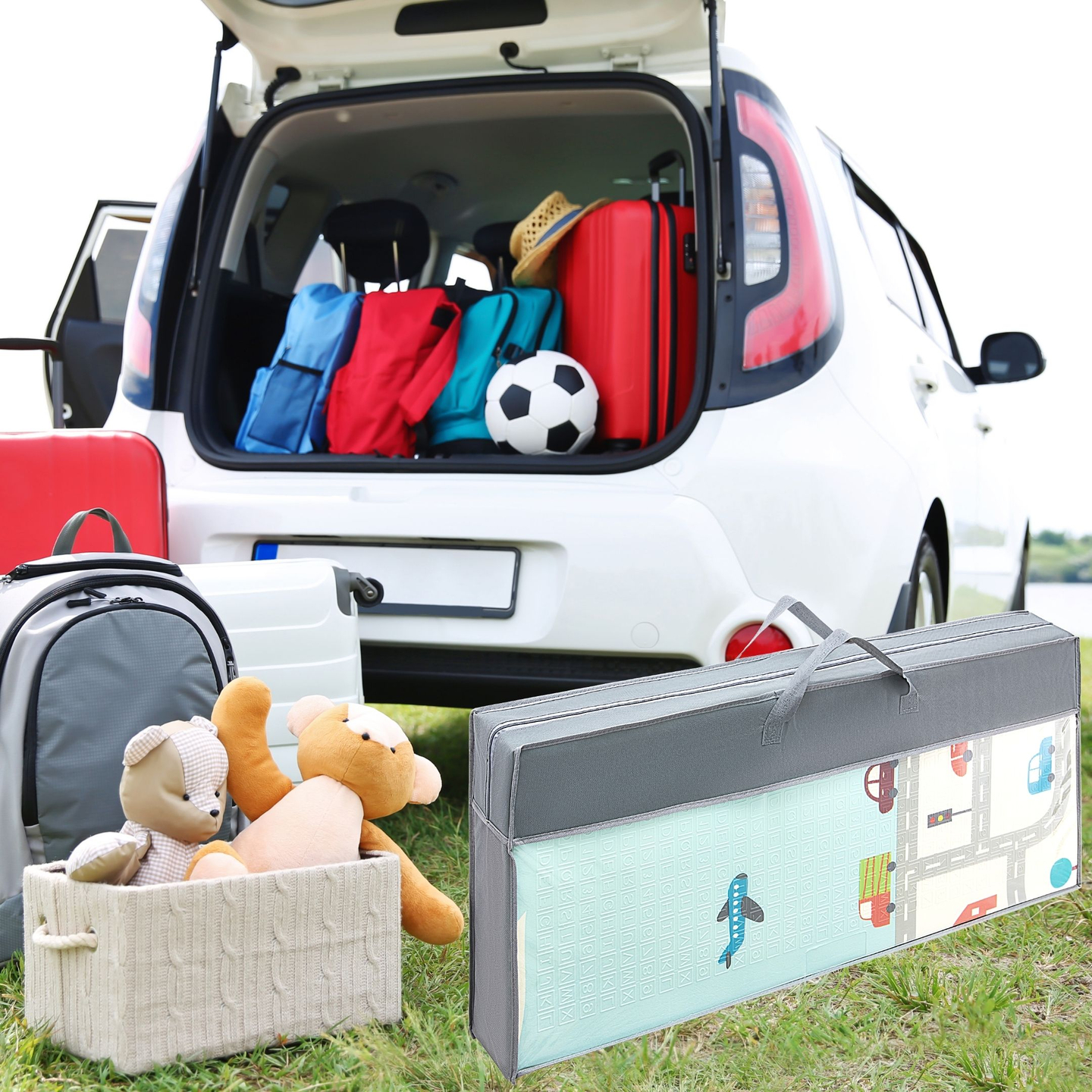 Covoraș din spumă cu două fețe XXL - pliabil 1 CM (munte și drum)