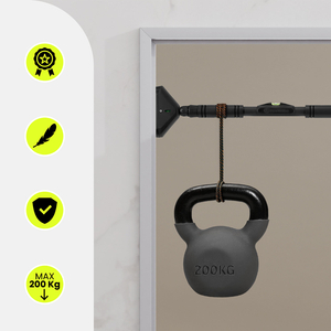 Bară de tracțiuni reglabilă HyperMotion 70–100 cm, 200 kg, Neagră