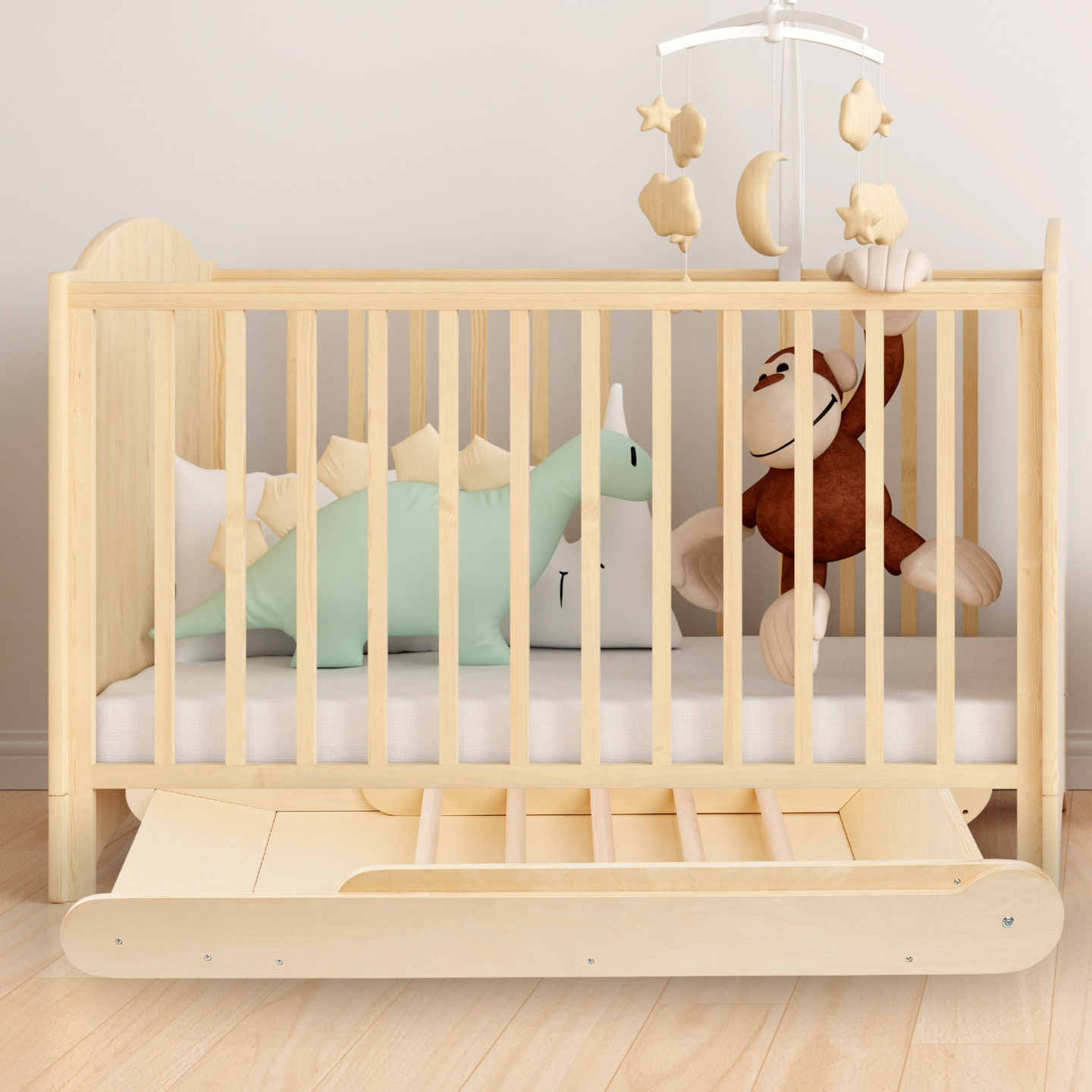 Tobogan din lemn cu scară pentru copii