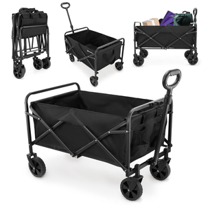 HyperMotion scaun cu rotile pliabil pentru plajă - negru, 80 kg