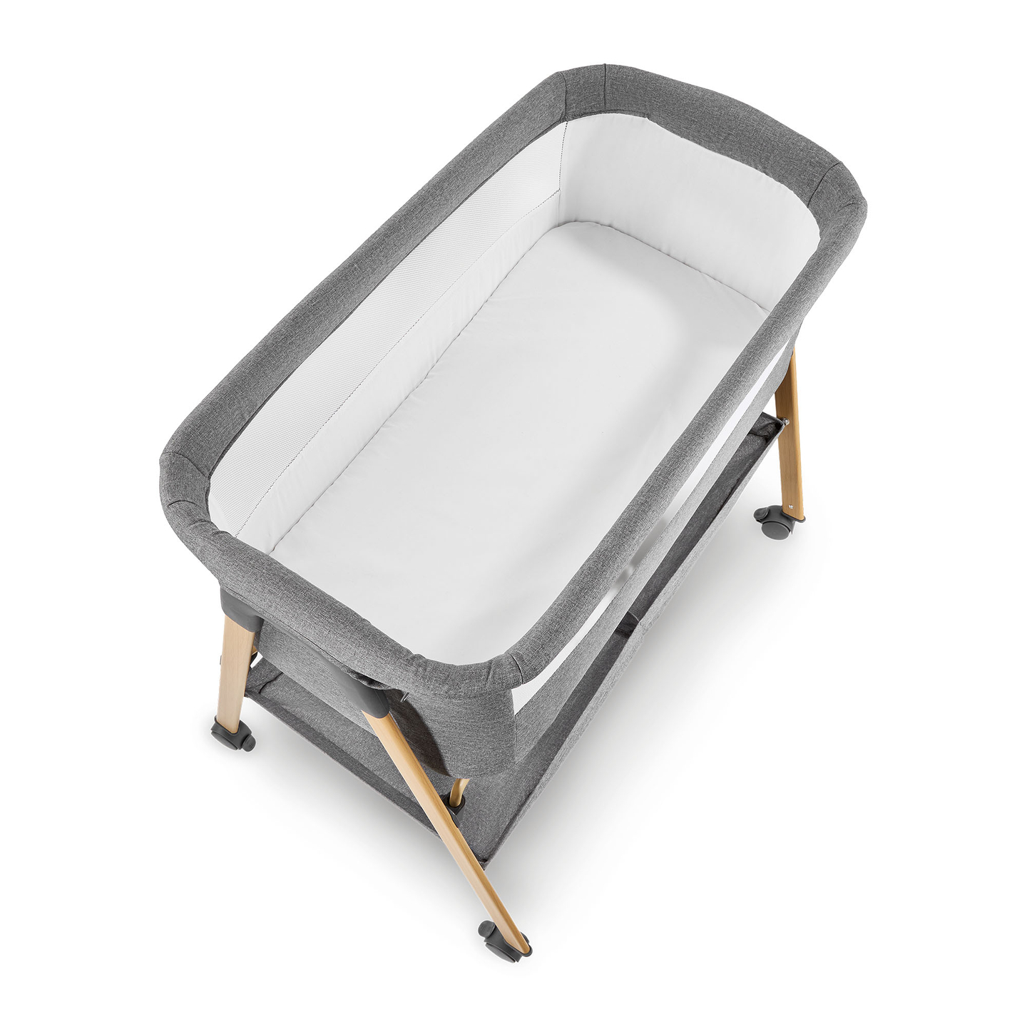 Pătuț pentru bebeluși, independent, pătuț de călătorie, leagăn cu saltea - gri